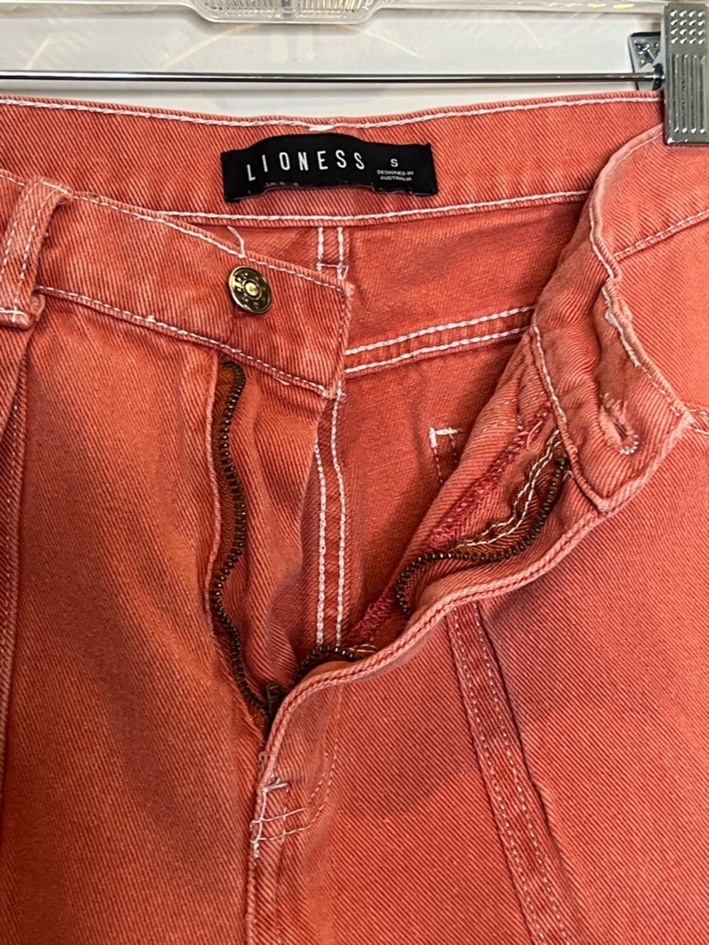 Lioness Light Orange/Peach oversized cargo pants size Small - Picture 4 of 12